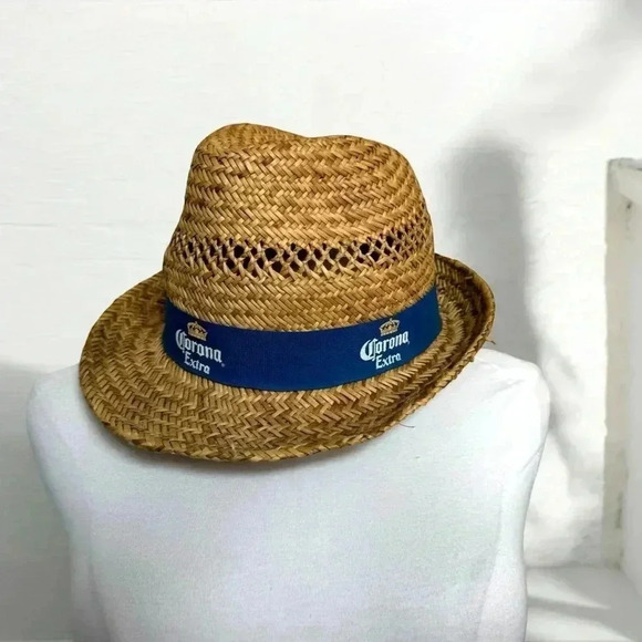 Corona festival  straw fedora hat - Picture 1 of 5